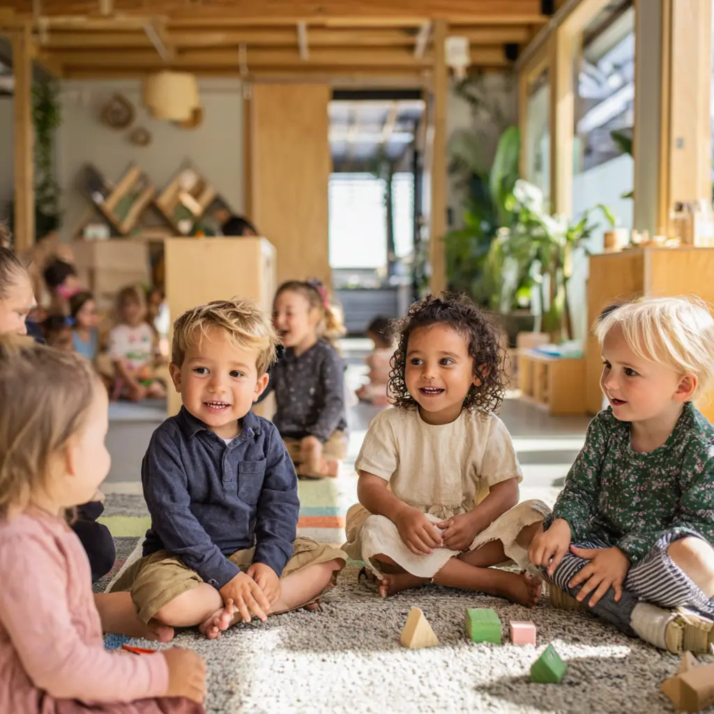 a happy group of children playing